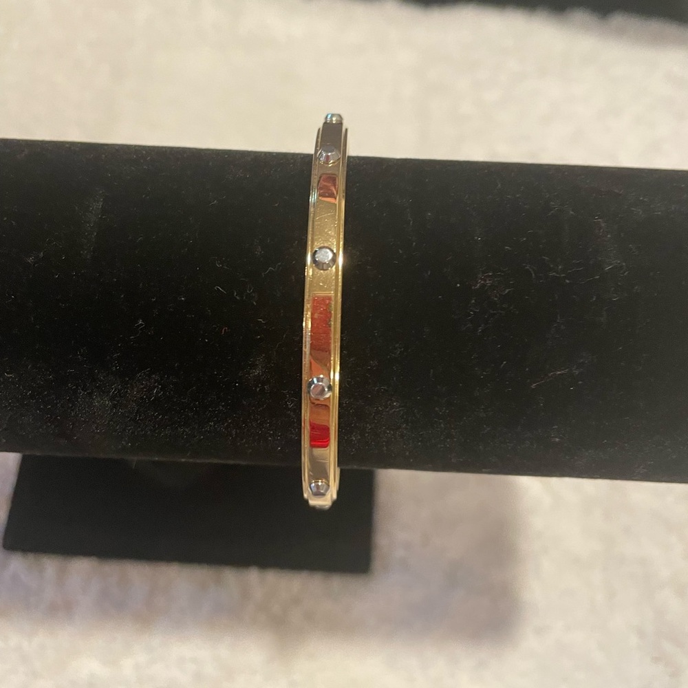 Michael Kors GUC++ Studded Cuff Two Toned Gold Silver Bracelet